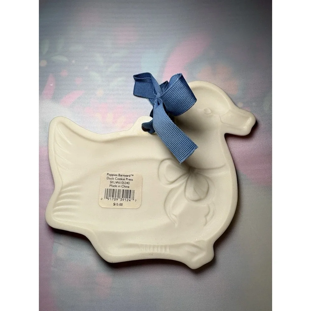 Lenox Duck Poppies on Blue Barnyard Cookie Press Molds Ceramic Porcelain